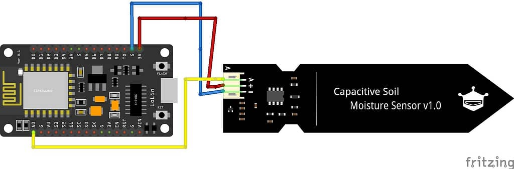 connection diagram of the soil moisture sensor